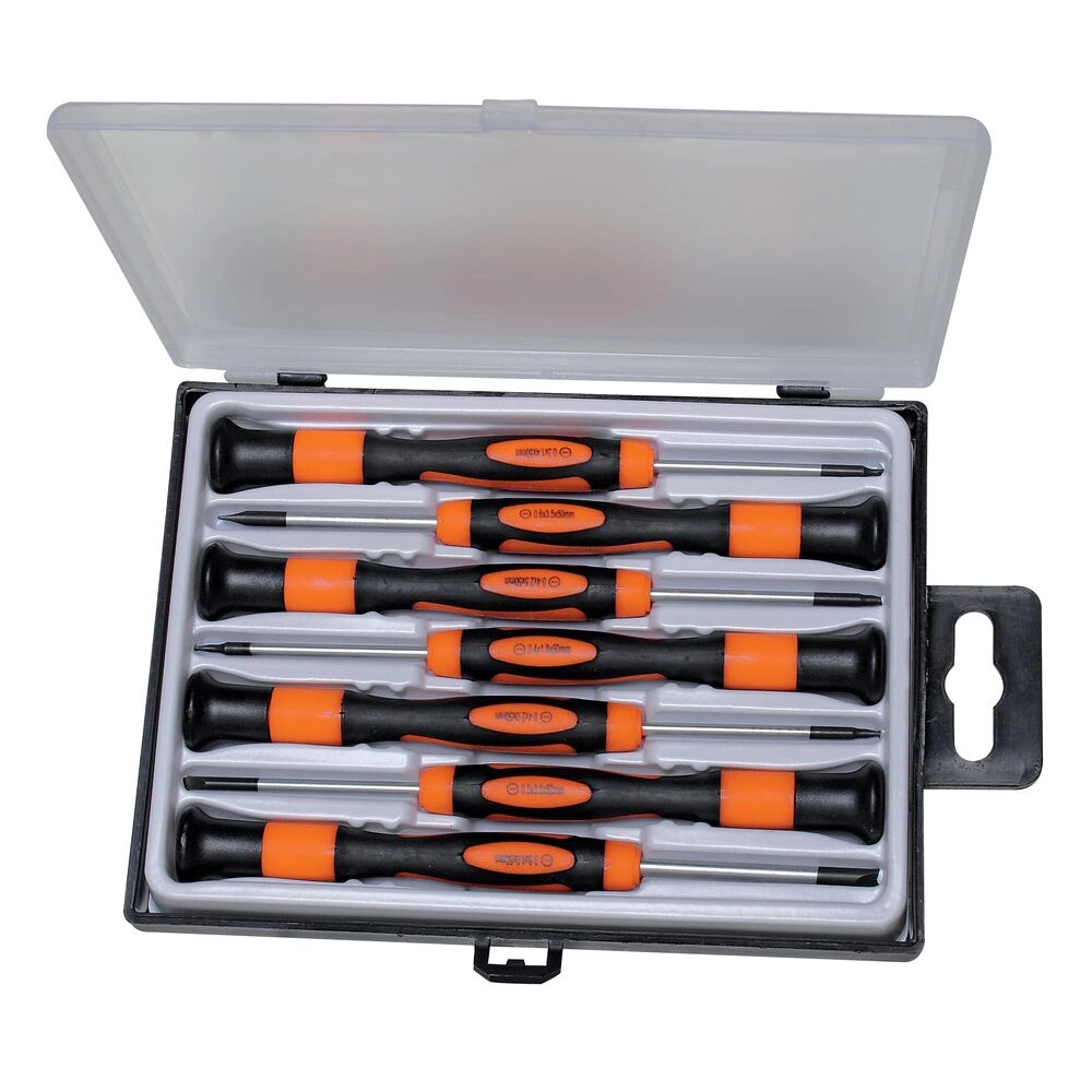 SET CACCIAVITI 7pz TAGLIO FLAT PIATTI GIRAVITI DI PRECISIONE ACCIAIO CR-V VALEX