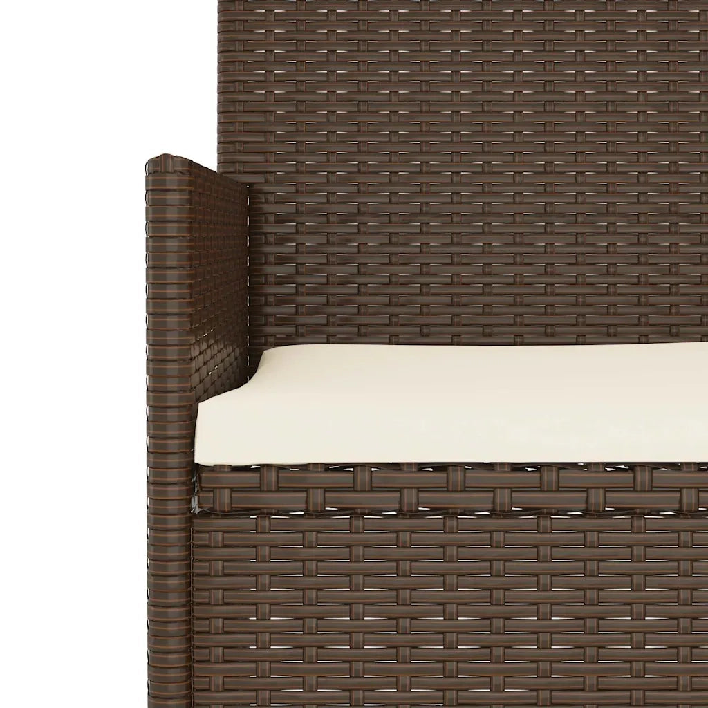 Panca da Giardino a 2 Posti con Cuscini in Polyrattan Marrone 319487