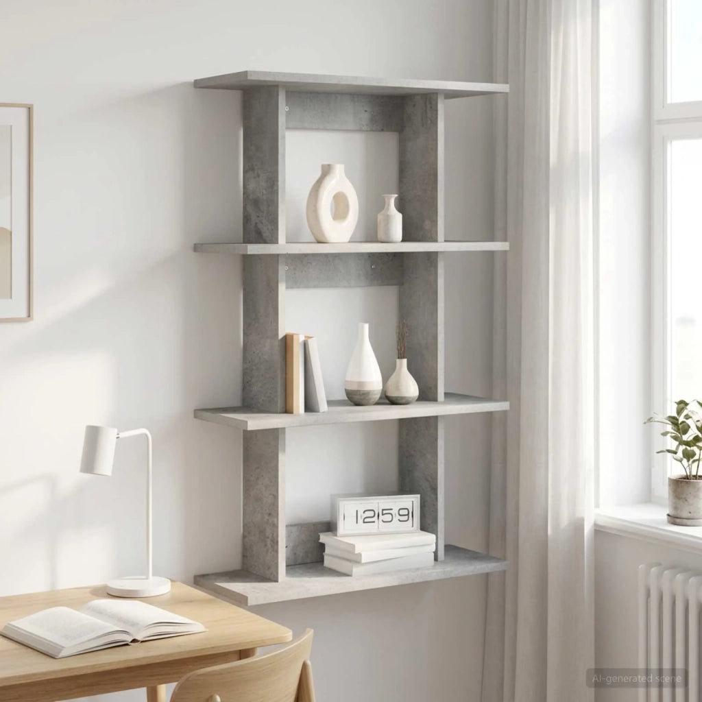 Scaffale da parete A parete Grigio Cemento 56 x 20 x 90 cm 8012071
