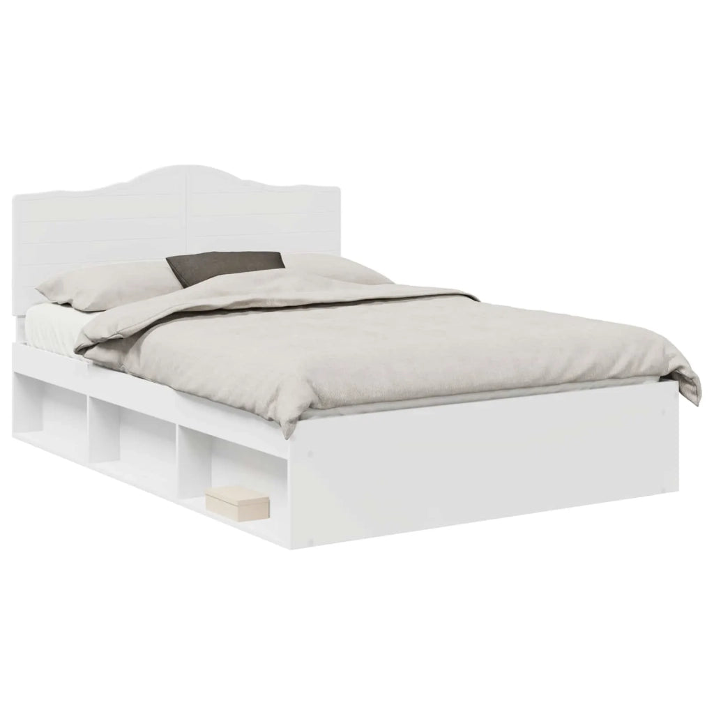 Struttura del letto Bianco 150 x 200 cm Pino massello 3413290
