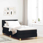 Letto a molle con materasso Nero 200 x 90 cm Tessuto 3341337