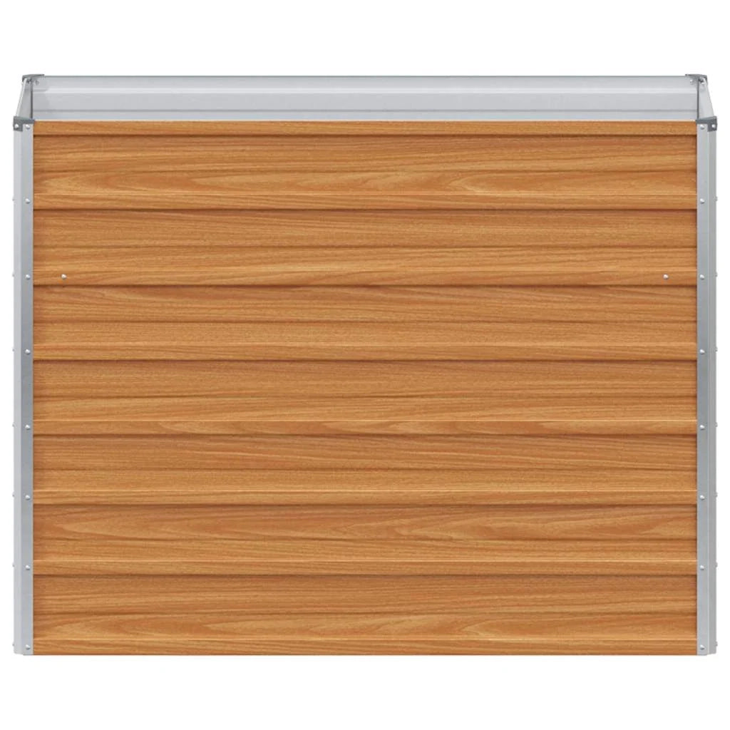 Fioriera rialzata in stile industriale per terrazza o giardino 100 x 40 x 77 cm acciaio zincato marrone chiaro 02_0059013