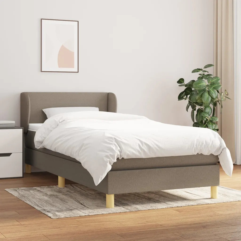 Giroletto a Molle con Materasso Tortora 90x190 cm in Tessuto