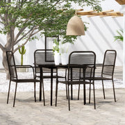Set Mobili da Pranzo per Giardino 5 pz Nero 3099144