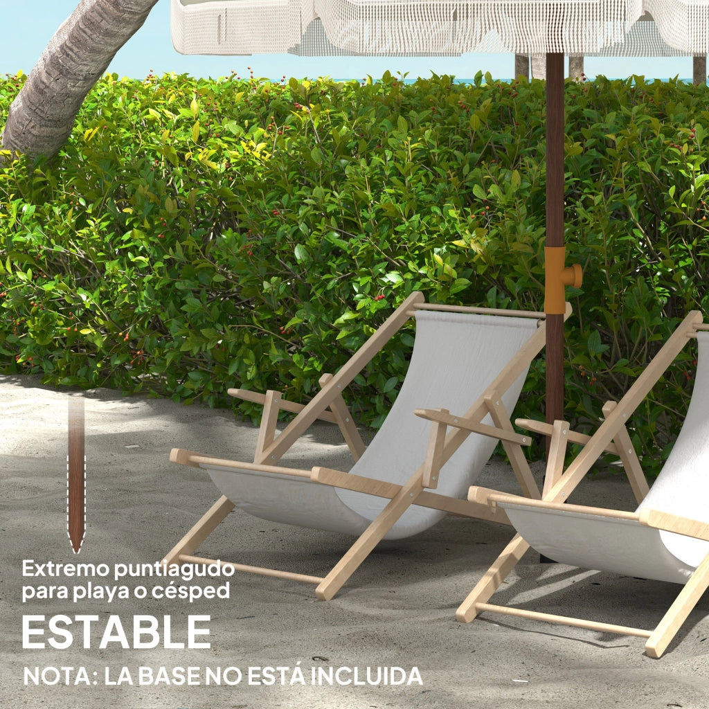 Ombrellone da Giardino con Frange ¨C Minimal ¨C Verde ?190x210 cm