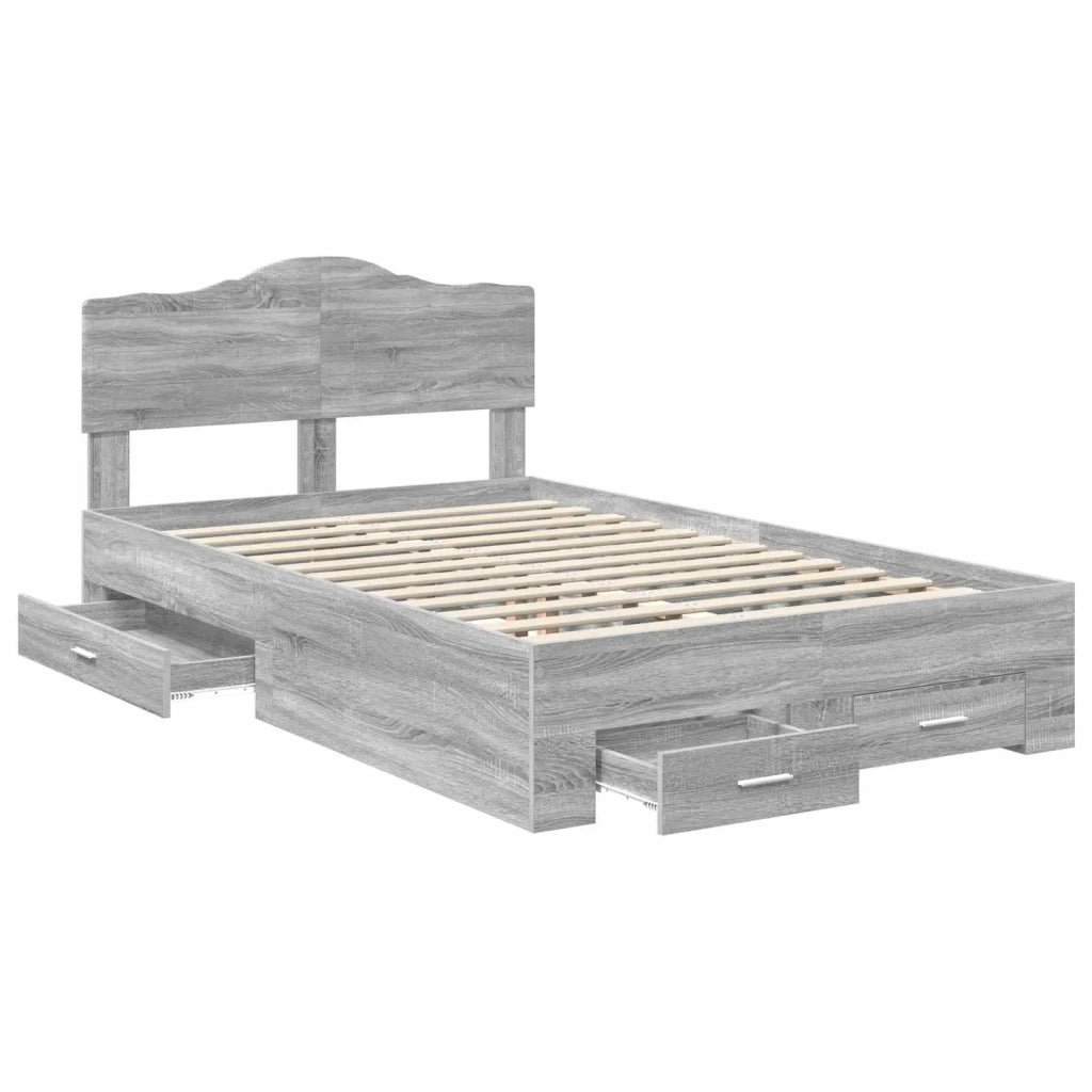 Struttura del letto con testiera Grigio Sonoma 120 x 190 cm 3413225
