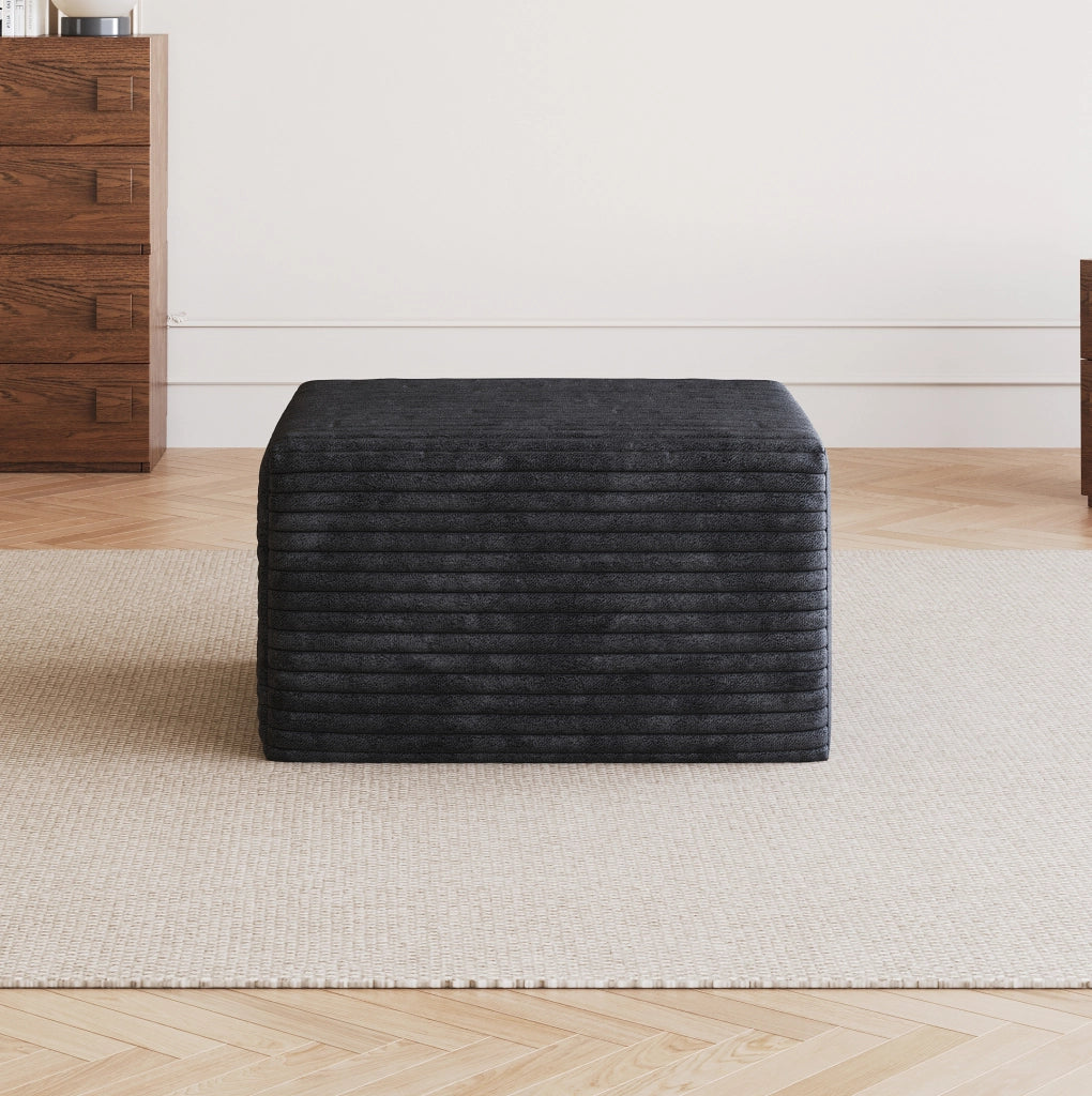POUF 72 cm Tessuto Nero