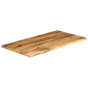 Piano Tavolo 120x60x3,8 cm Bordi Vivi Legno di Mango Grezzo 370408