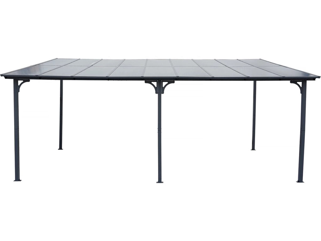 Pergola addossata "Marvin" - 5,5 x 3 m - 545 x 298 x 243 cm - Grigio scuro