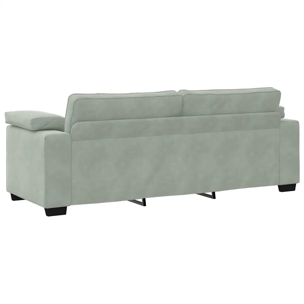 Divano a 3 Posti-Sofa 3 Posti Grigio Chiaro 178 cm in Velluto