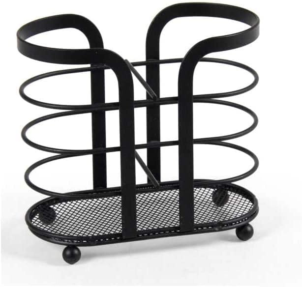 PORTA BICCHIERI DOPPIO IN METALLO NERO 16 X 8 X H15 CM