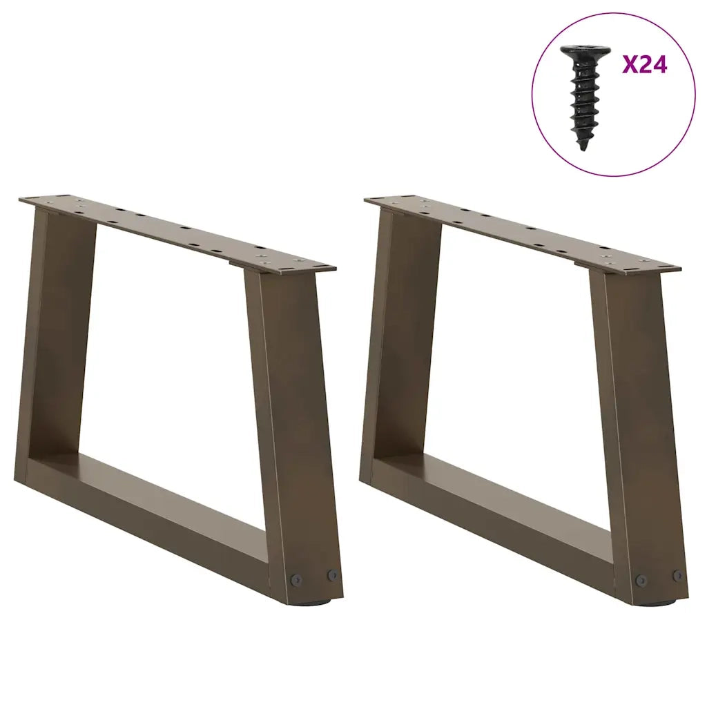 Gambe per Tavolino da Caff¨¨ a Forma di V 2 pz | Piede del tavolo Acciaio Naturale 60x(30-31,3) cm Acciaio