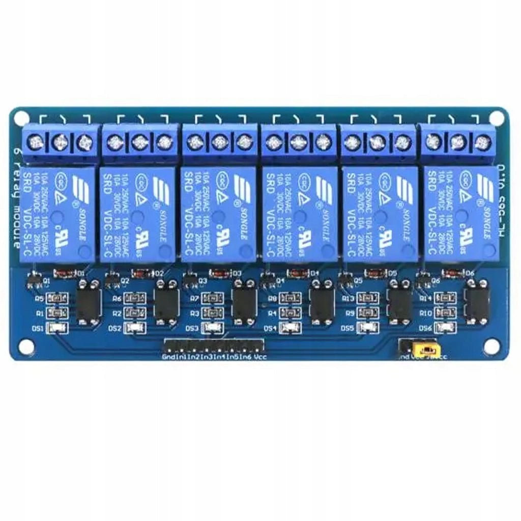 Modulo Relè 6 Canali 24V per Arduino – Isolamento Ottico, SPDT | Dimensioni 91x57x19 mm, 10A | Automazione e Robotica