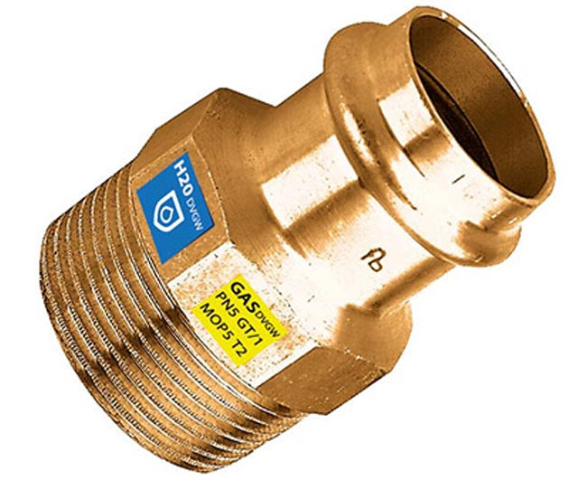 RACCORDO DIRITTO A PRESSARE MASCHIO IN BRONZO SERIE FRABOPRESS KOMBI 1Ø28   FRA-BO SPA