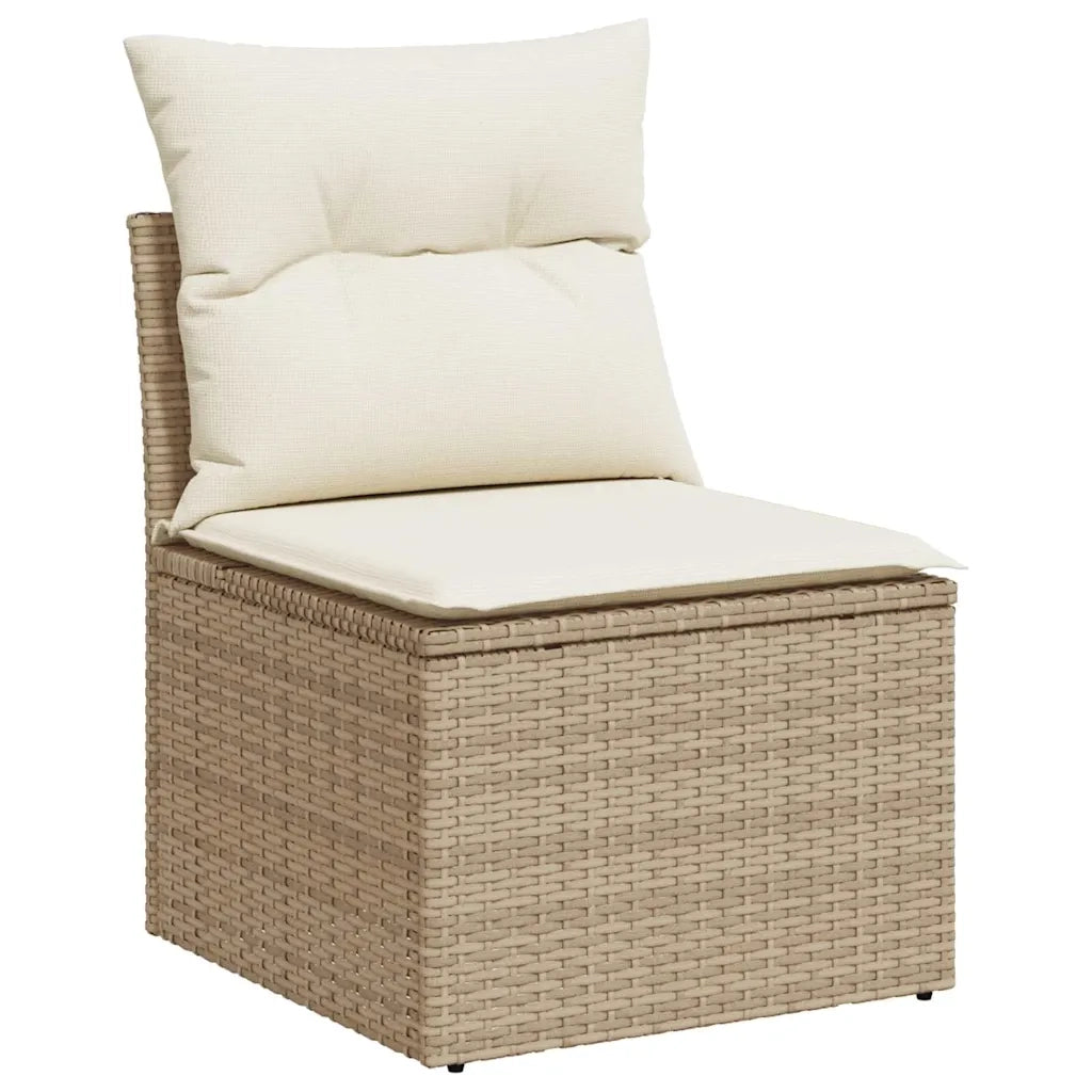 Set Divani da Giardino 7 pz con Cuscini Beige in Polyrattan 3326749