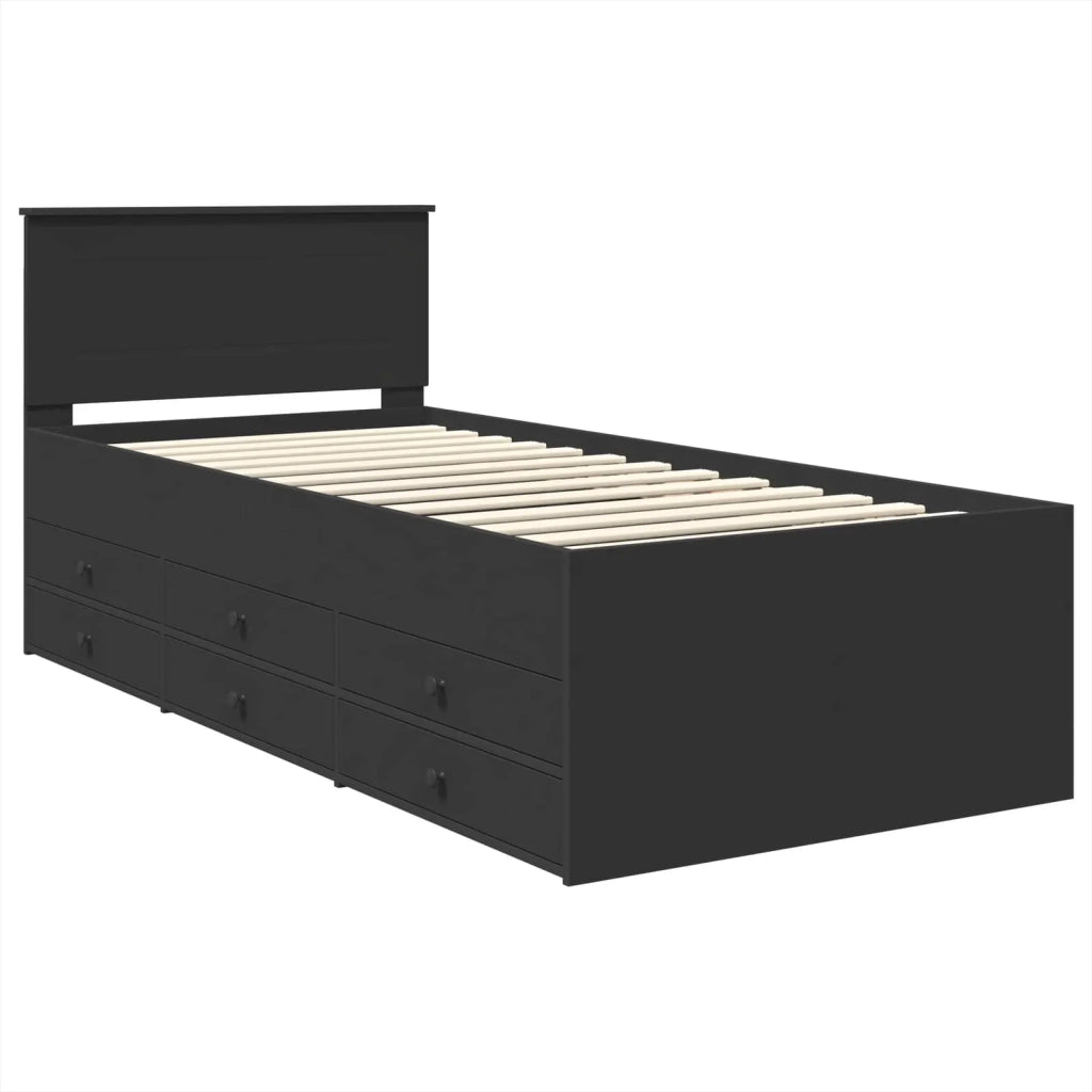 Daybed con cassetto Nero 75 x 190 cm Legno multistrato 3408537