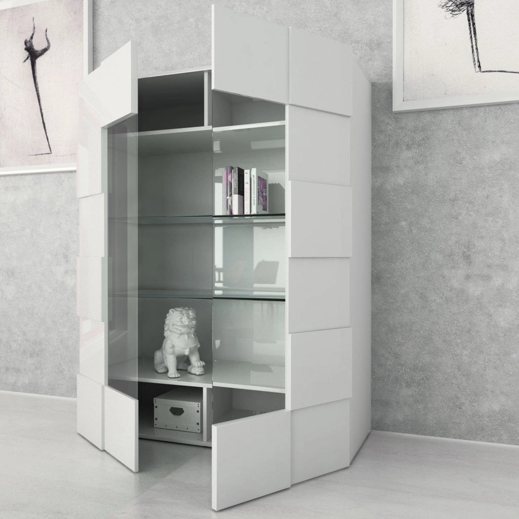 Credenza/Vetrina LONDON bianco