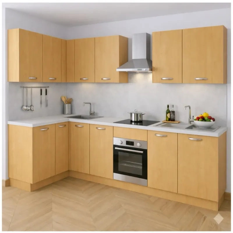 Pensile Cucina  in Legno Nobilitato Faggio  Mobile Alto con 1 Anta, Pensile Componibile Moderno Made in Italy (H72XL60XP33cm)