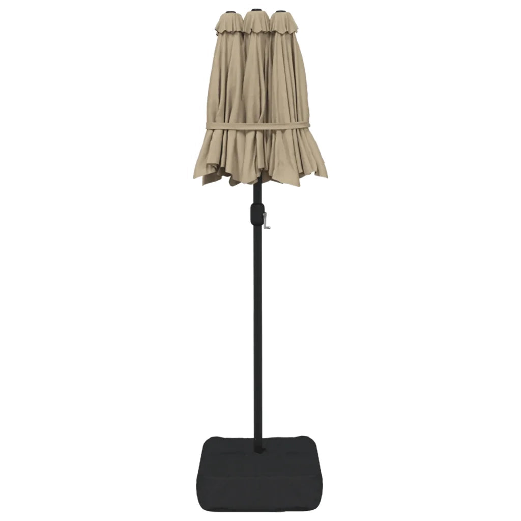 Ombrello | Parasolne a Doppia Testa con LED Tortora 316x145 cm