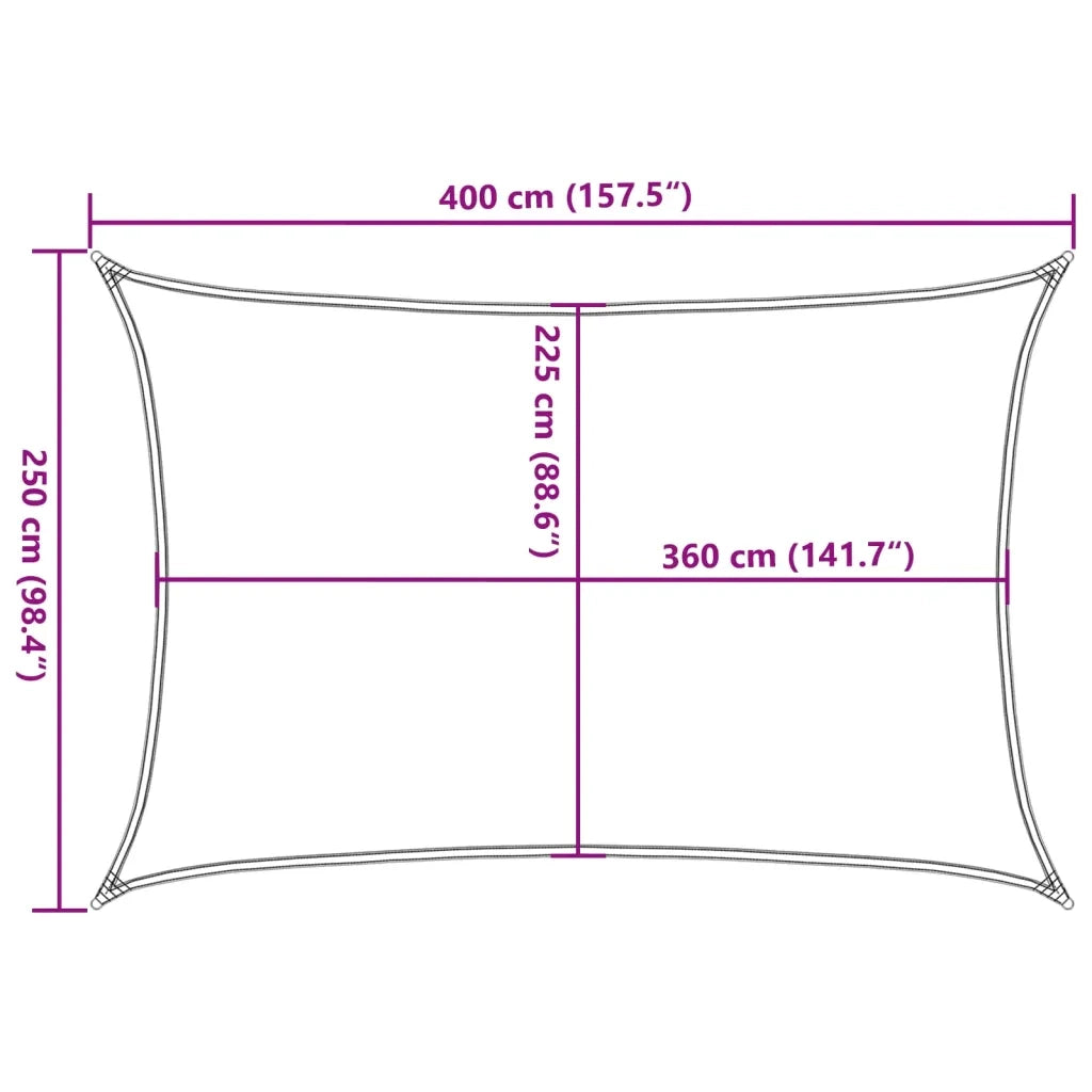 Vela Parasole 160 g/m² Rettangolare Grigio Chiaro 2,5x4 m HDPE 4001981