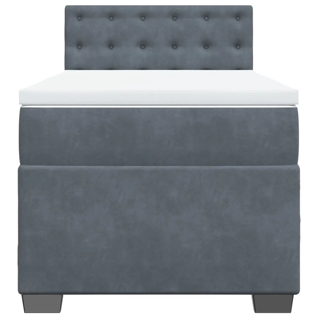 Giroletto a Molle con Materasso Grigio Scuro 90x190 cm Velluto 3288487