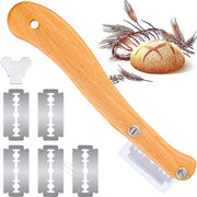 Impastatrice con Manico in Legno - Set di 5 Spiedi da Biscotti - Spiedo per Pane - Spiedo per Impasto - Copertura Protettiva in Plastica - Facile da Pulire - Spiedo per Pane