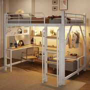 letto a castello metallo mdf bianco 140 x 200 cm