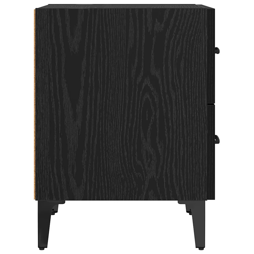 Armadietto per letto con cassetto Rovere Nero 40 x 35 x 47,5 cm 880569