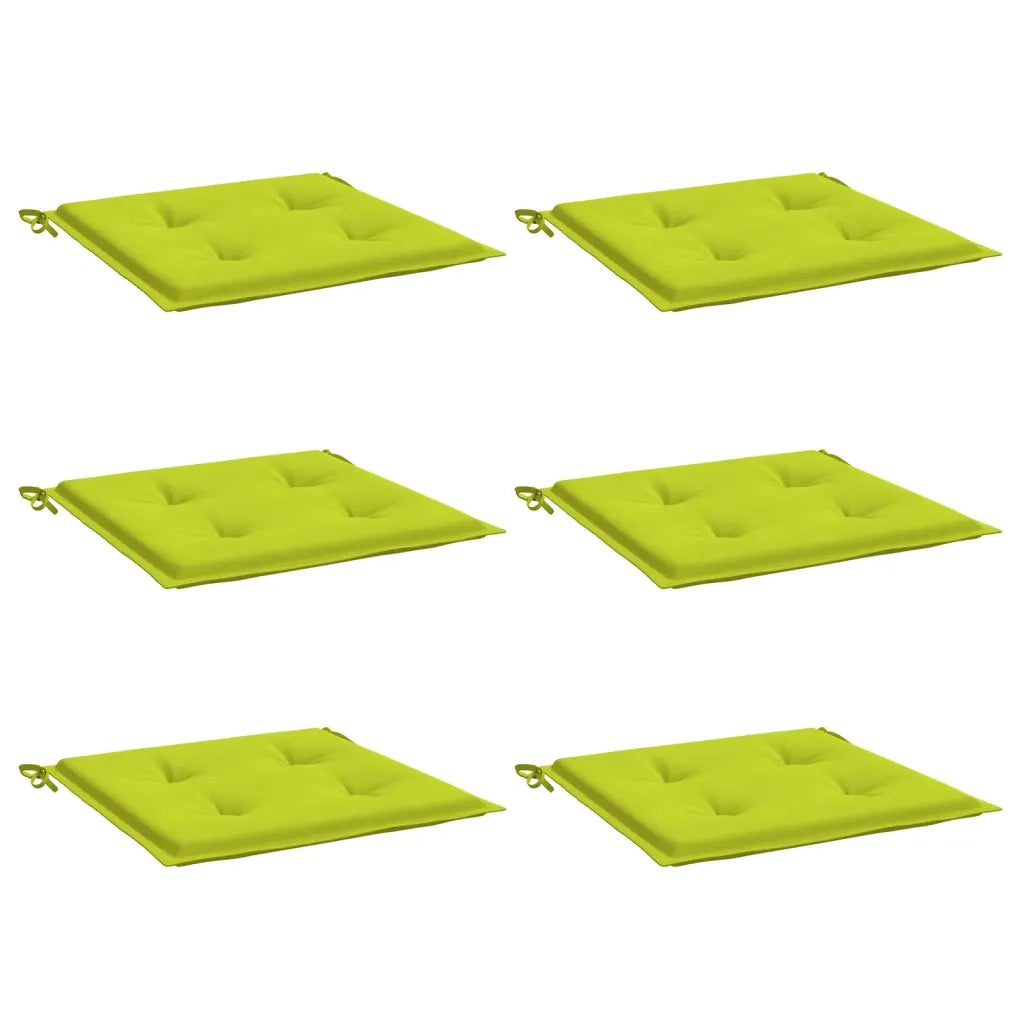 Cuscini per Sedia 6 pz Verde Brillante 50x50x3cm Tessuto Oxford 314064