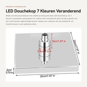 LED Douchekop a 7 Colori Cambiabili - Illuminazione Romantica - 8 Pollici Quadrato - Economia d'Acqua - Alta Pressione Doccia - Adatto per Bagno...