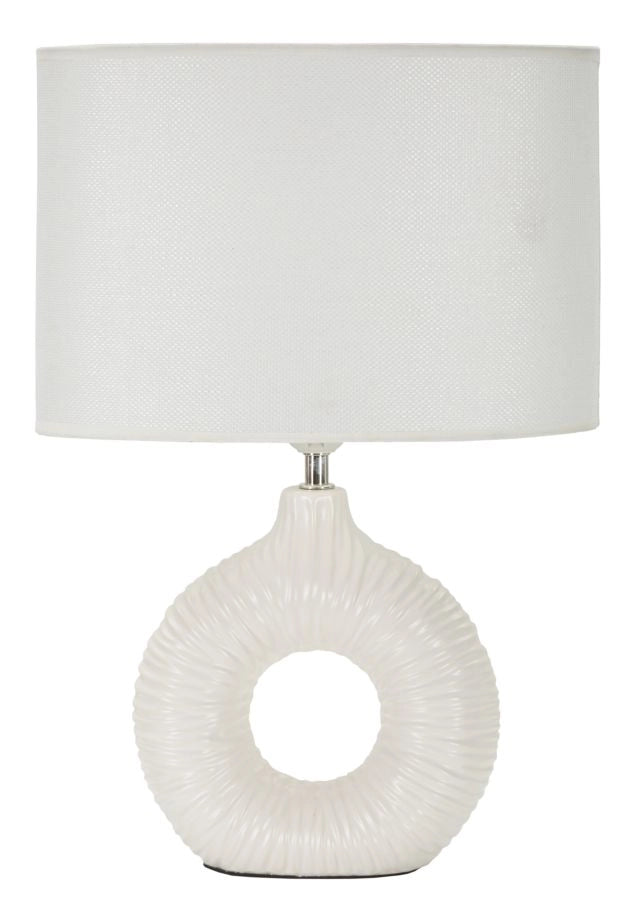 LAMPADA DA TAVOLO SETA BIANCA CM 28,5X15X43