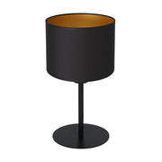 Lampada da tavolo Arden nera 34cm interno oro E27 Luminex