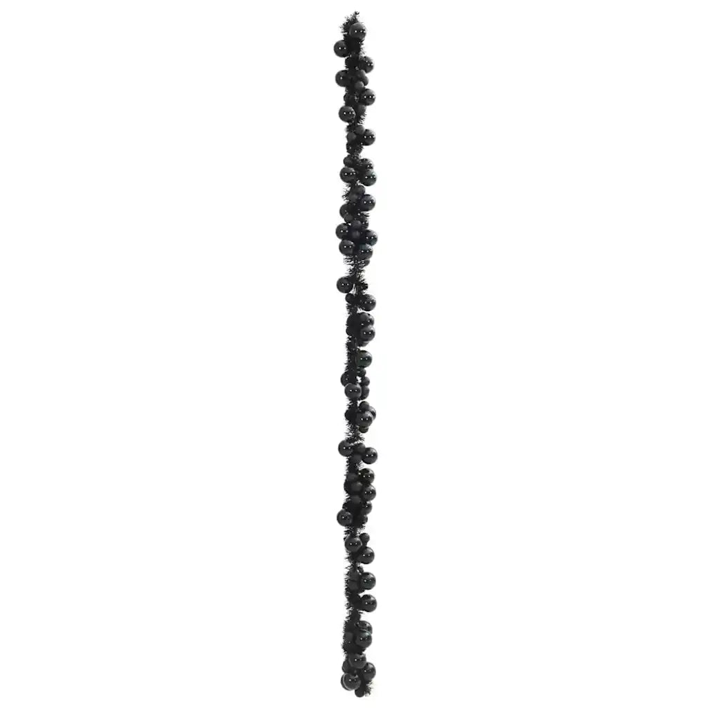 Ghirlanda di Palline di Natale Nero 186 cm Polistirolo 42019689