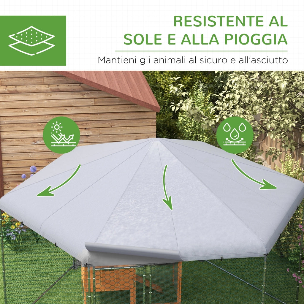 Recinto per Galline con Tetto ¨C zephmum ¨C Acciaio 4x3.5x2.6m