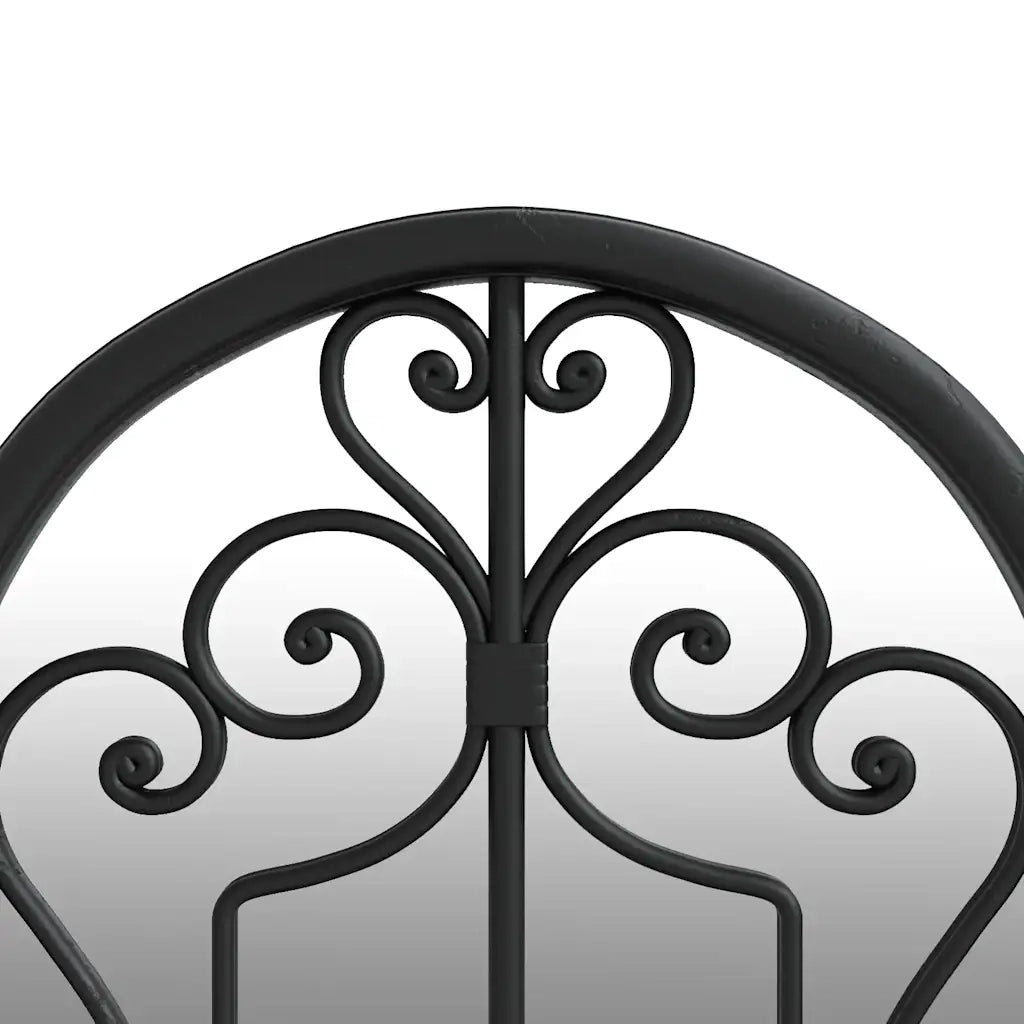 Specchio da Giardino Nero 70x30 cm in Ferro per Uso Esterno