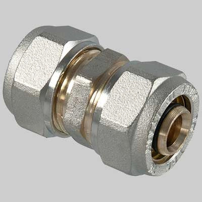 Raccordo a compressione diritto doppio  26 x 26     T.D.M.