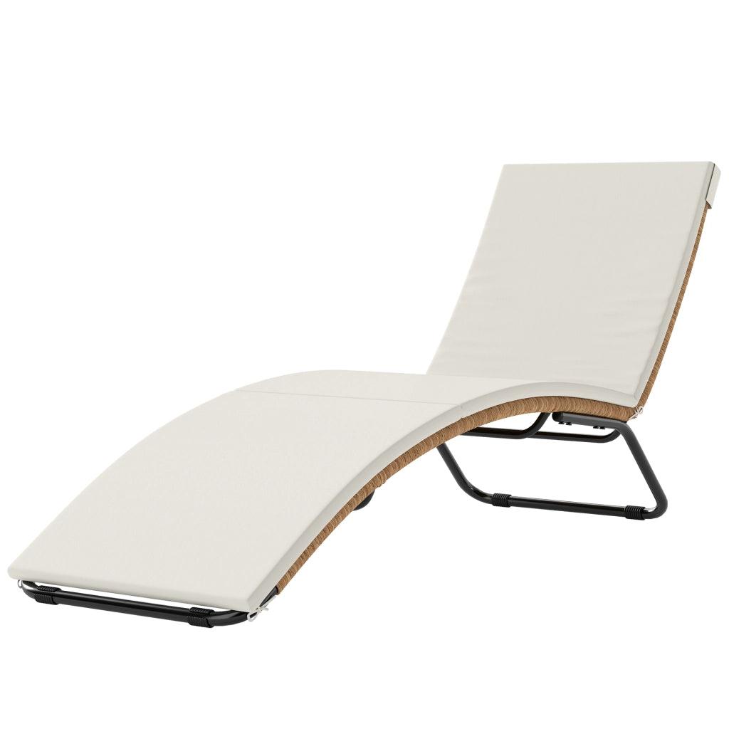 Lettino da giardino in polyrattan a forma di S con cuscino ¨C Minimal ¨C Grigio