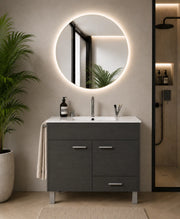 Mobile bagno con lavabo ORIGENBATH SAMOS senza specchio 70x45 cm grafite
