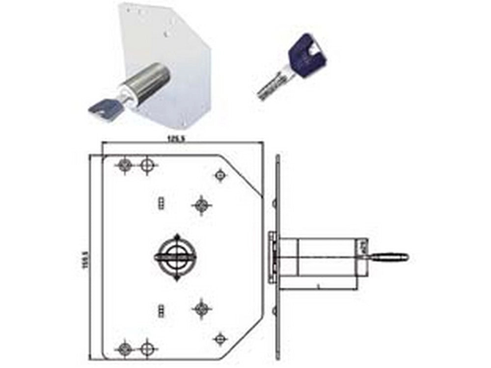 1pz cilindri europei k55 con cartella sagomata - mm.60, 3 chiavi cod:ferx.fer300384