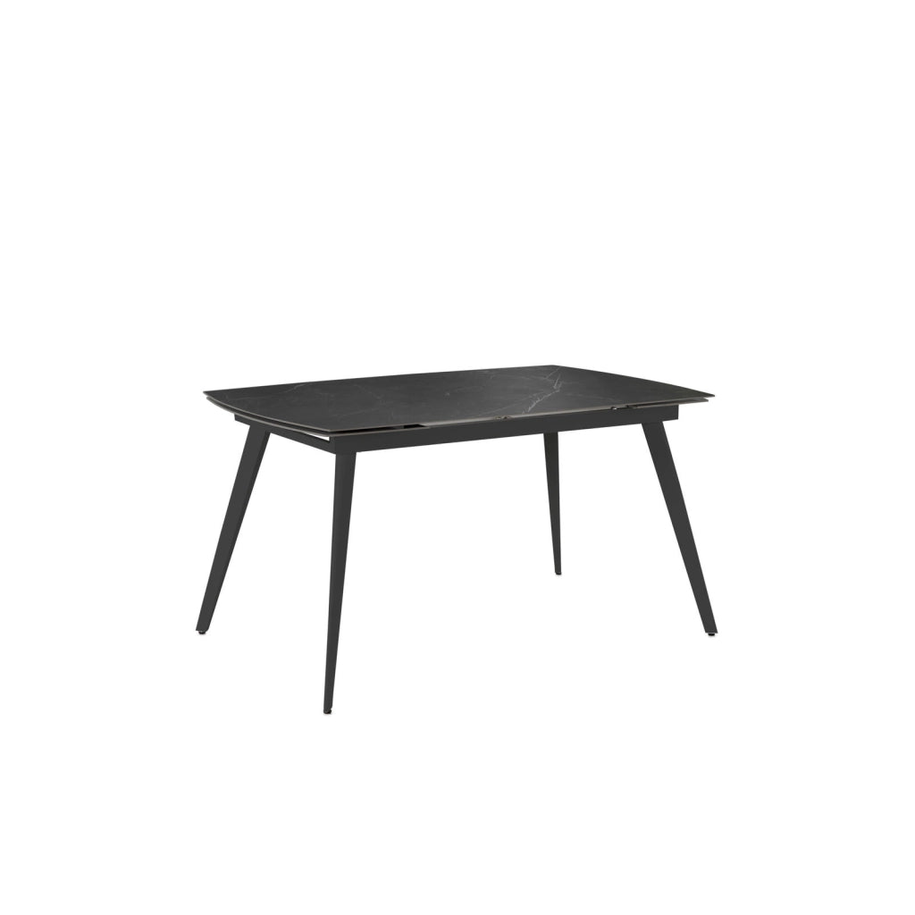 Tavolo Allungabile Nicolas con Piano in Sintered Stone Effetto Marmo Nero e Struttura in Metallo Antracite 140/200x90 cm - Nicolas