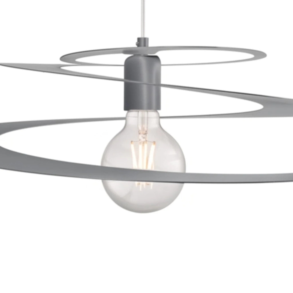 Sospensione Spring 1 Luce Grigia Altezza Regolabile Luceart Design