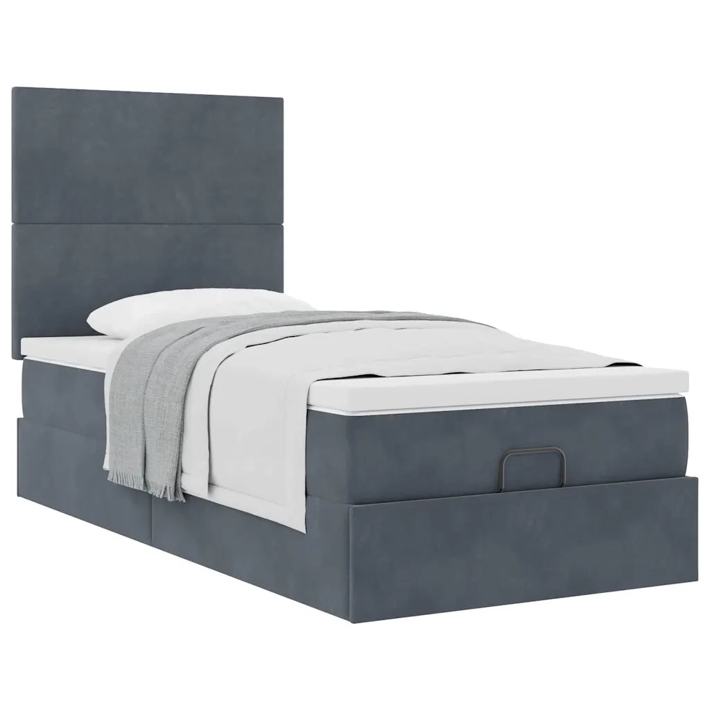Struttura Letto Pouf con Materassi 100x200 cm Velluto 3313380