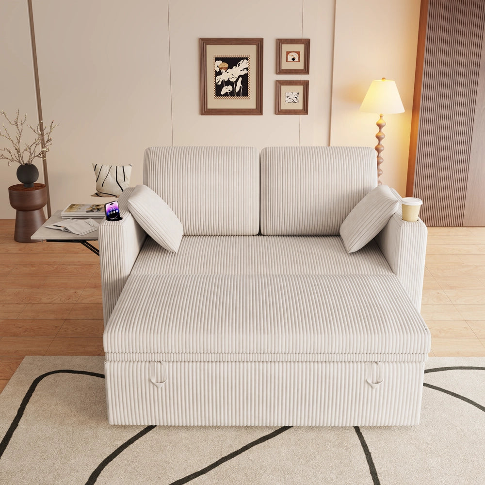 Divano Letto Multifunzione con Schienale Regolabile e Cuscini ¨C Xylo ¨C Grigio