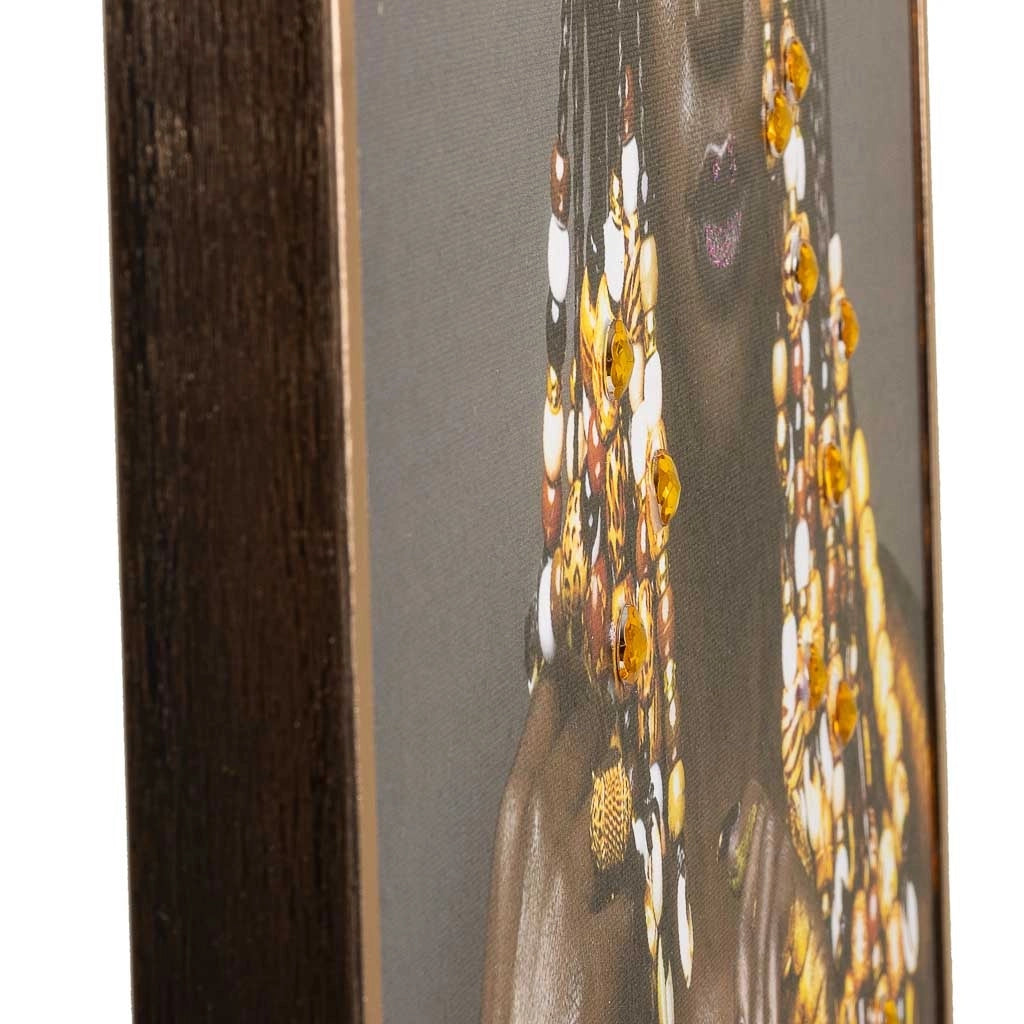 Quadro dipinto a mano con rilievo nero 52,5 x 72,5 x 3h cm