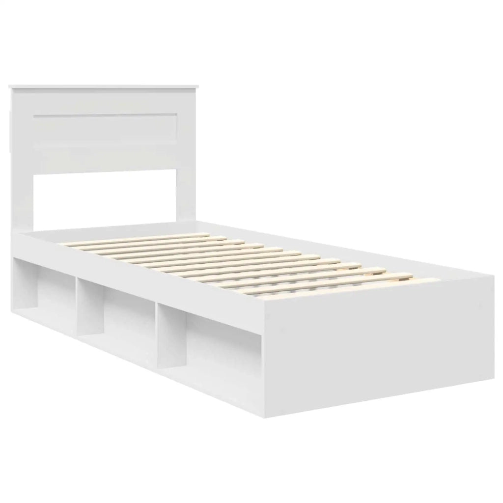 Letto singolo | Letto per adulti | Struttura del letto Bianco 100 x 200 cm Pino massello