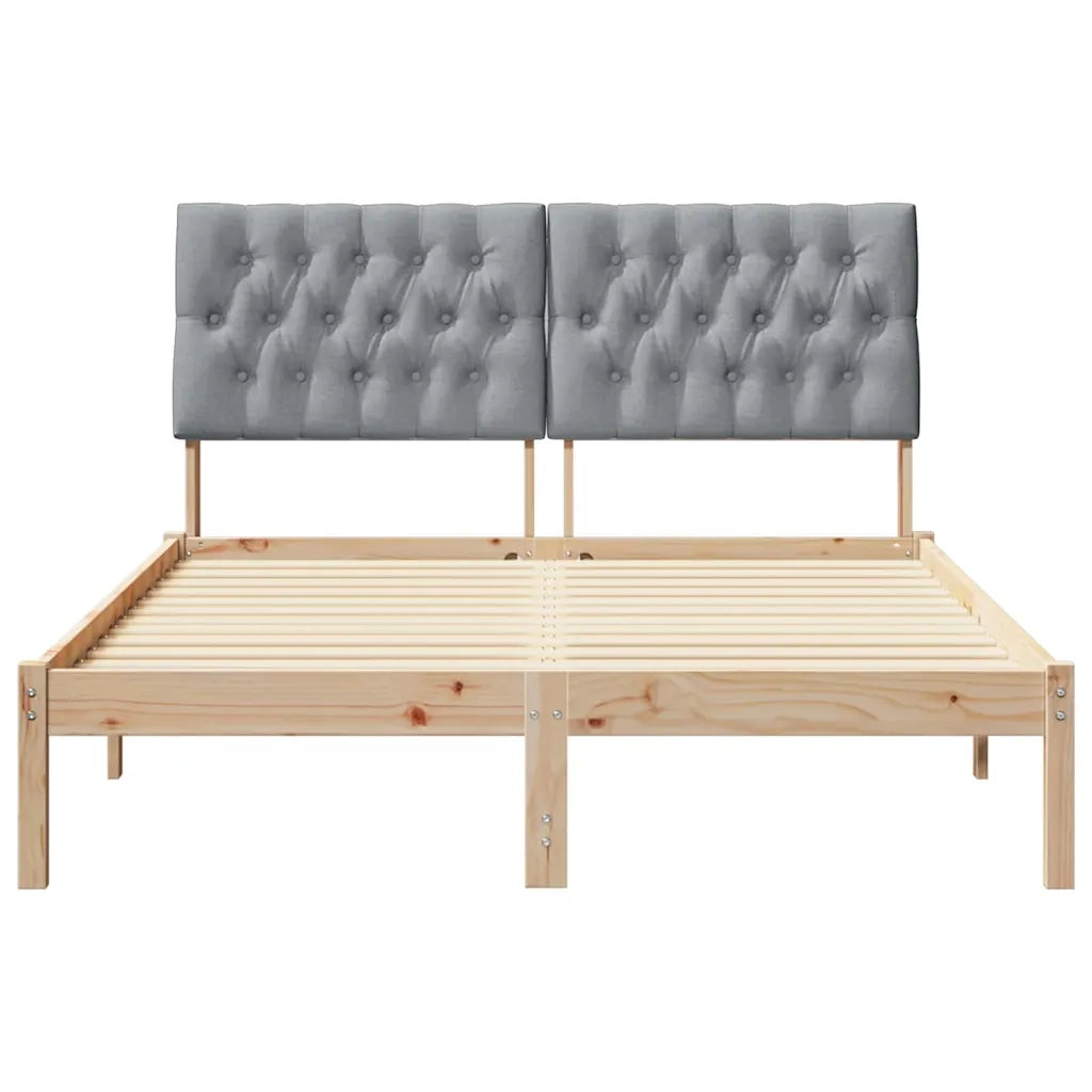 Letto con Testiera Rivestita con testiera Marrone 150 x 200 cm 3394393