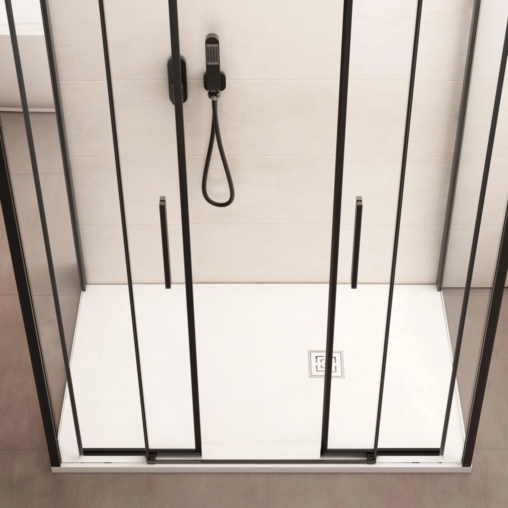 Box Doccia Angolare 80x140 cm 2 Ante Scorrevoli in Cristallo Trasparente 6mm H195 Bonussi Eliane