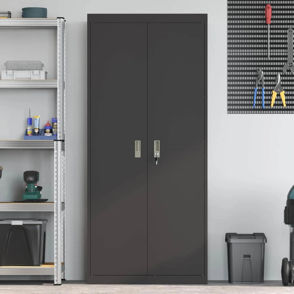 Armadio Nero 80 x 40 x 180 cm Acciaio