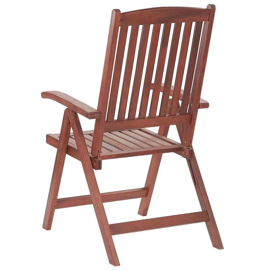 Set di 2 sedie da giardino in legno di acacia grigio cuscino regolabile pieghevole per esterni in stile rustico country