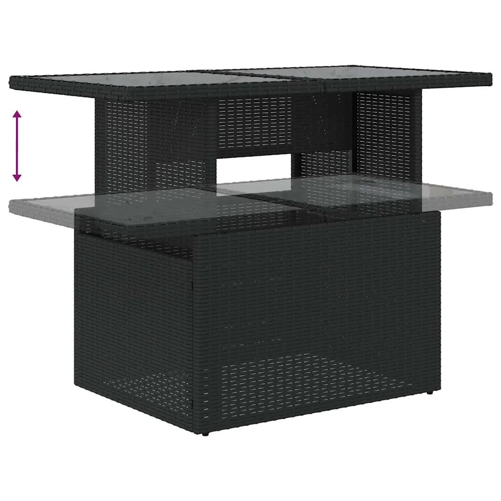 Set Divani da Giardino con Cuscini 7pz Nero Polyrattan 3326746